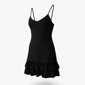 🖤 ODDI Black Ruffle Hem Shirt Extender Cami | Size M | Layering Tank